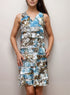 CHACHA Ruffle V Neck Sleeveless Knee length Dress - D2107